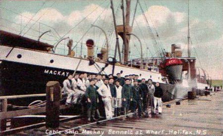 CS Mackay Bennett at Wharf, Halifax, Nova Scotia Postcard is dated June 191...